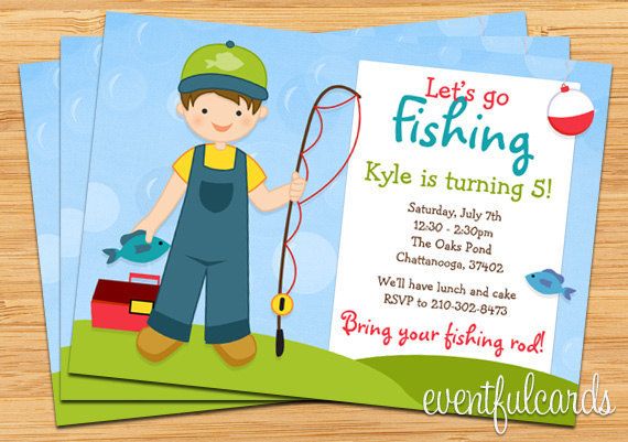 Fishing Birthday Party Invitation For Kids Products In 2018 Fishing Birthday Party Invitation For Kids