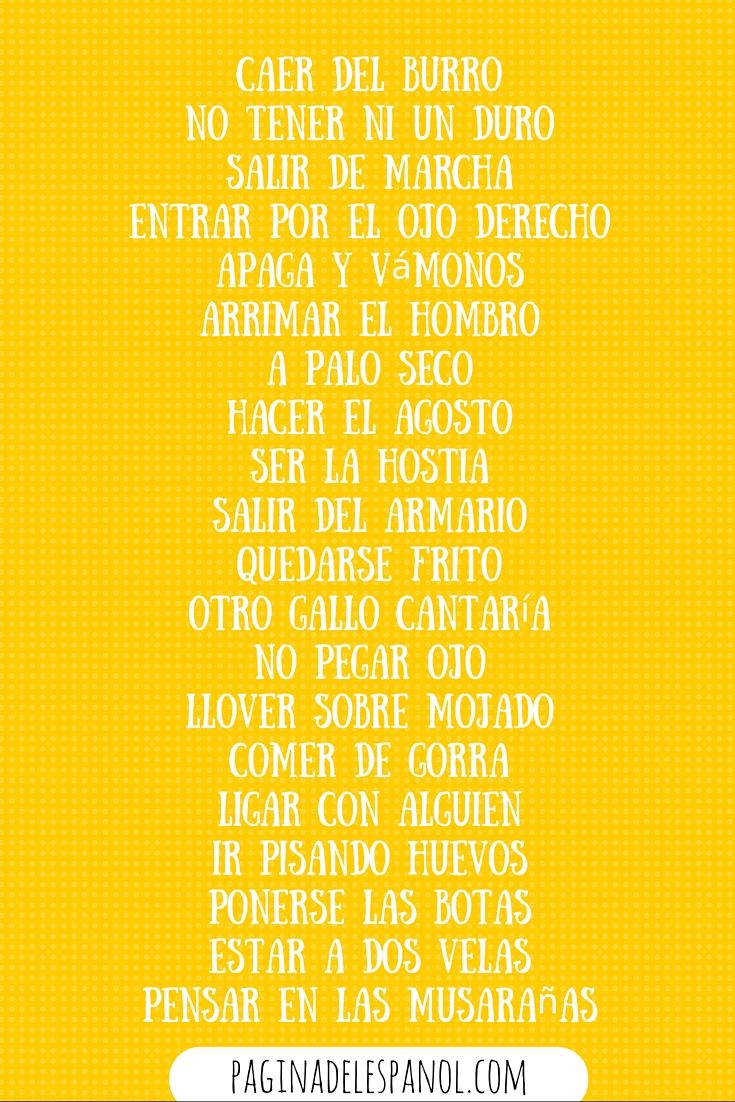 25 frases que se usan en España Spanish Language Learning, Idioms