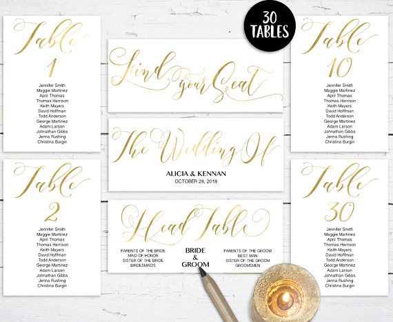 table sign templates
