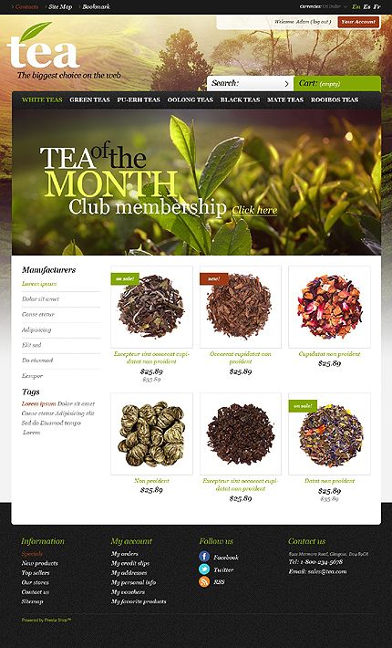 Online Tea Shop Website Template Web Layout Design Tea Website Online Tea Shop