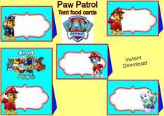 INSTANT DOWNLOAD-Paw Patrol food Labels, Food Labels, Buffet Labels, … | Paw patrol birthday ...