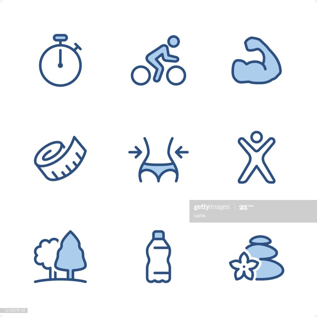 Fitness Pixel Perfect Blue Icons Illustration #Ad, , #AD, #Perfect, #Pixel, #Fitness, #Illustration