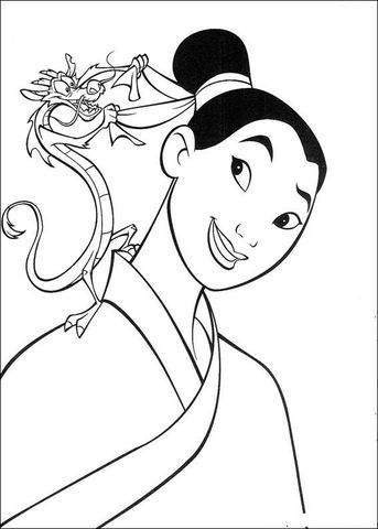 mushu helps mulan coloring page coloring pages pinterest