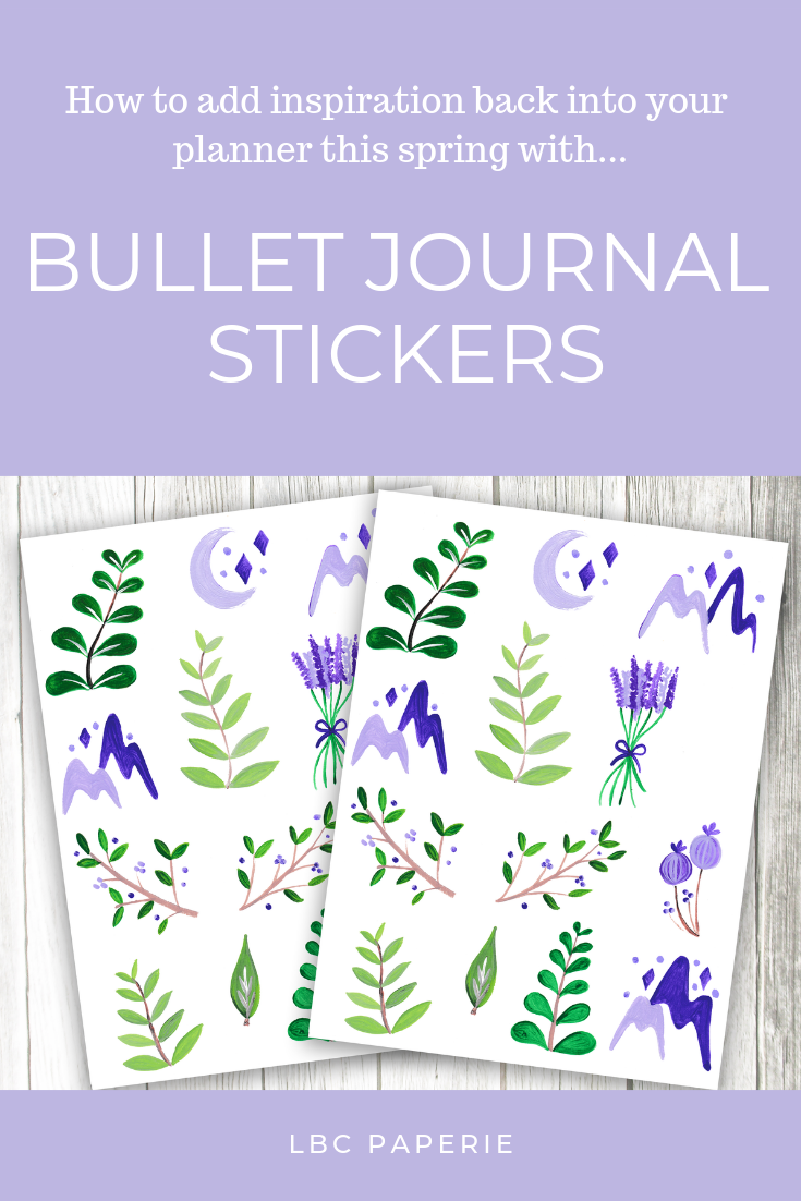 these floral bullet journal stickers were hand drawn and