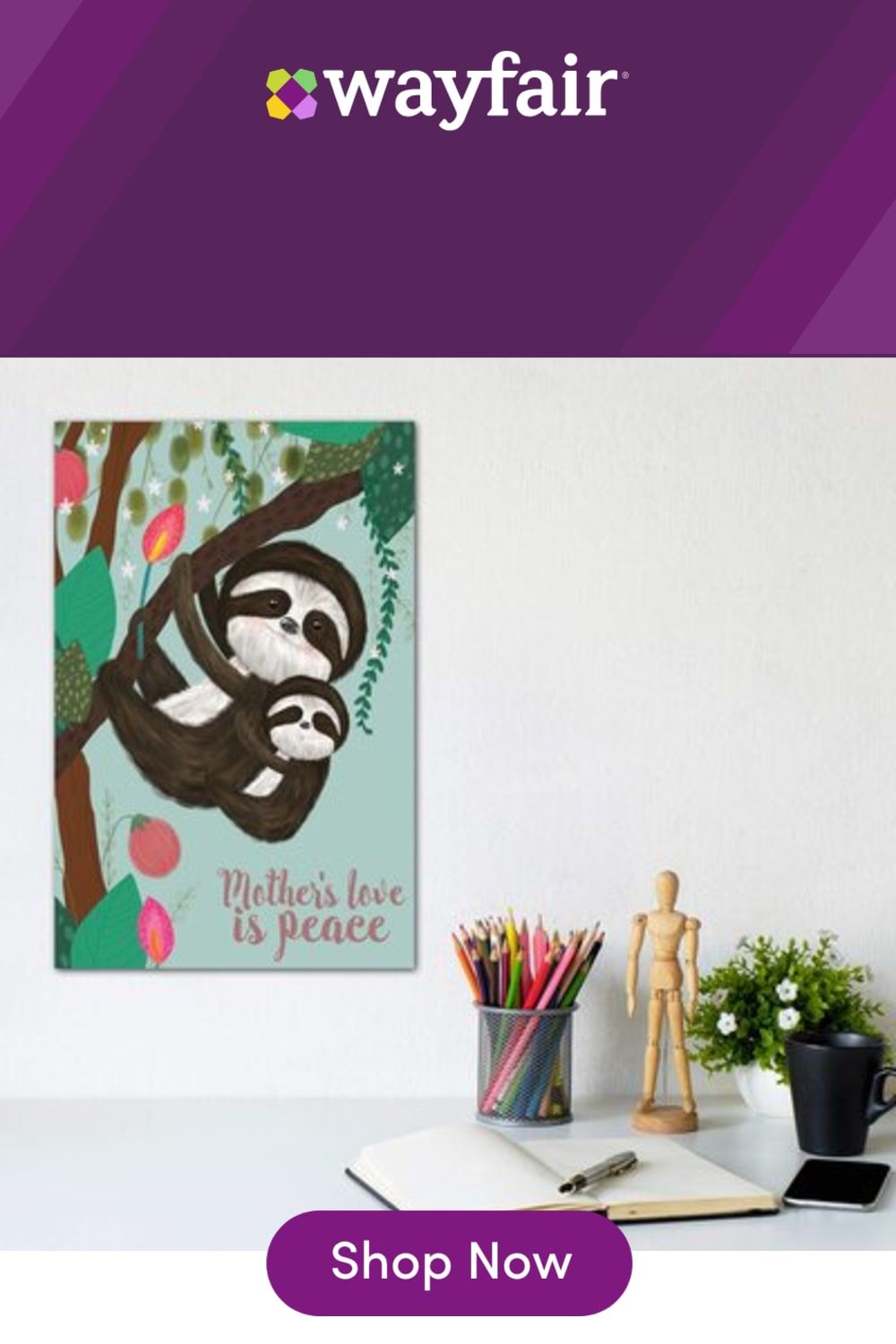 East Urban Home The wall art is hand-framed, subjected to the highest standards of quality, and printed using state-of-the-art technology only available in the fine-art world. Show off your love for art with this high-end fine art print. Format: Wrapped Canvas, Matte Color: No Matte, Size: 12" H x 8" W x 0.75" D | East Urban Home Mother's Love I by Larisa Hernandez - Graphic Art Print Format: Wrapped Canvas, Matte, Canvas & Fabric/Paper in No Matte | Wayfair Fabric Paper, Canvas Fabric, Art And Technology, Mothers Love, Hernandez, Print Format, Art World, Graphic Art Print, Wrapped Canvas