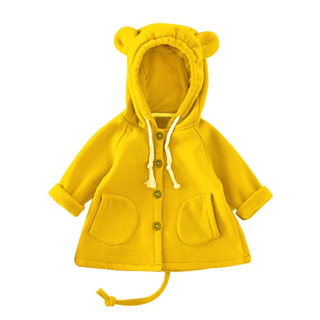 Toddler Baby Girls Winter Windproof Coat Bear Ears Hooded Thick Outerwear Jacket