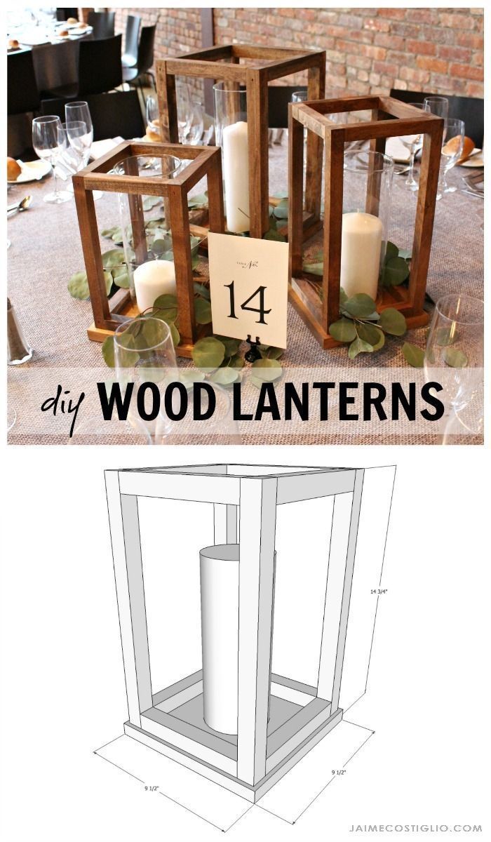 DIY Wood Lantern Centerpieces