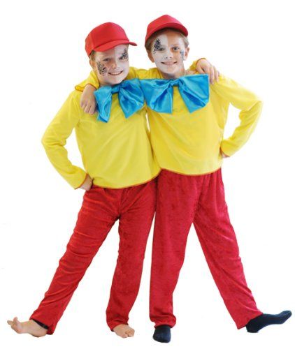 CHILDRENS KIDS ALICE IN WONDERLAND TWEEDLE DEE DUM FANCY DRESS COSTUME BOOK WEEK