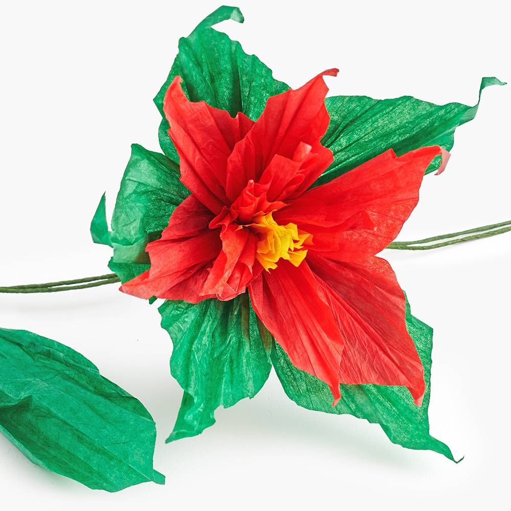 Poinsettia Paper Flower Garland #paperflowergarlands