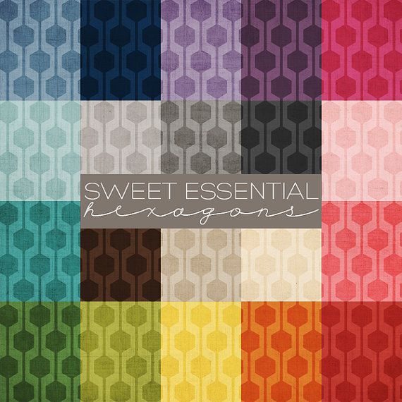 Download Sweet Essential Hexagons 12x12 Digital Paper Collection | 20 JPEG Files Great for Scrapbooking ...