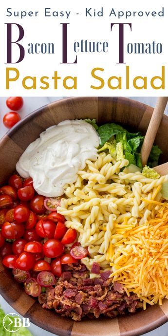 This 15 min bacon lettuce tomato pasta salad is the perfect quick summer pasta salad for parties or an easy quick dinner. It's one of the easiest bacon for a meal recipes and is even pretty healthy. #bacon #salad Bacon Lettuce Tomato, Tomato Pasta Salad, Blt Pasta Salads, Easy Pasta Salad, Bacon Salad, Blt Salad, Fruit Salads, Fruit Fruit, Best Ever Pasta Salad
