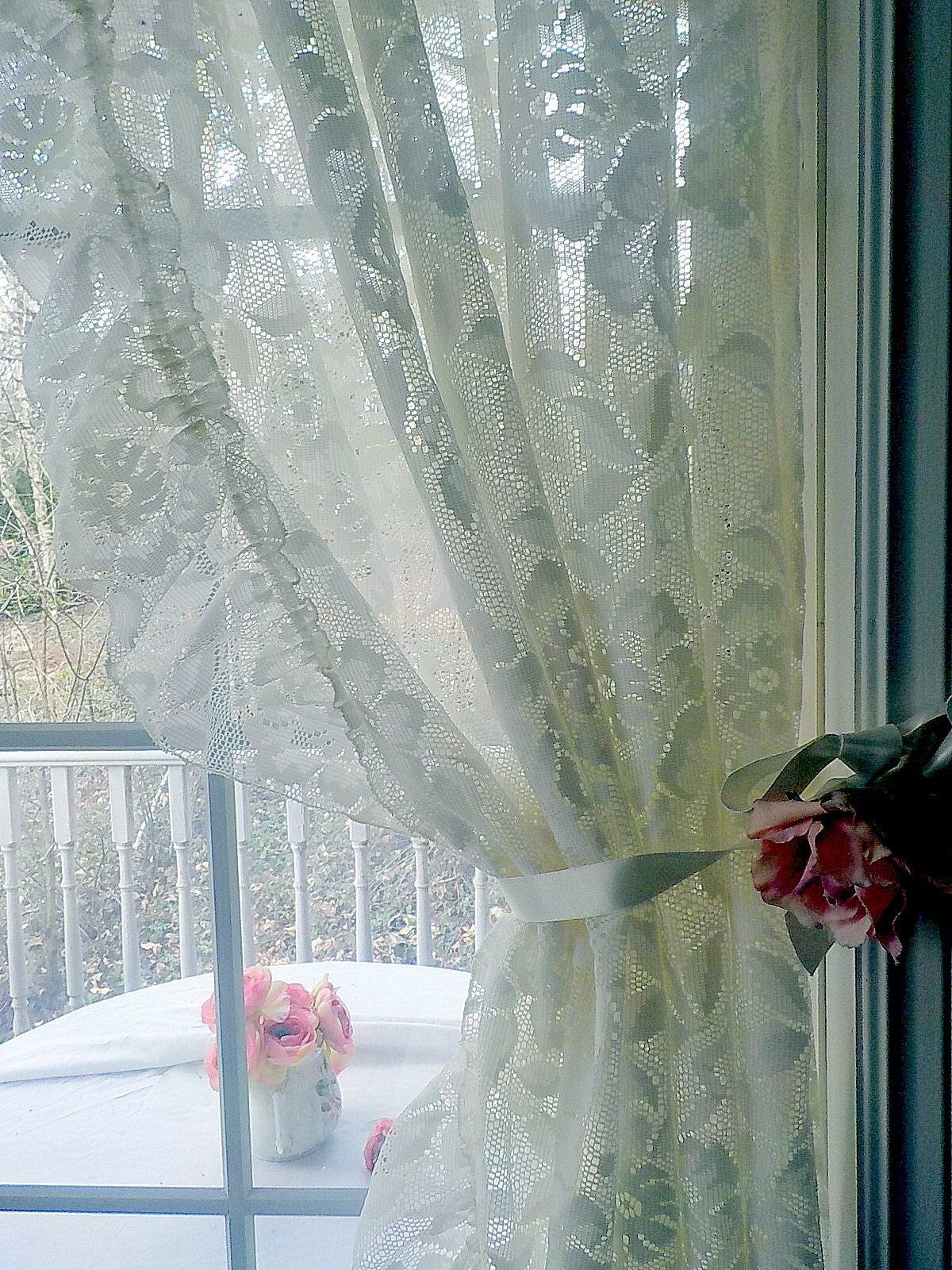 Lace Curtain Panels, Lace Curtains, Curtain Sets, Vintage Curtains, Vintage Linens, Window Coverings, Window Treatments, Dog Picture Frames, Baby Crib Quilt