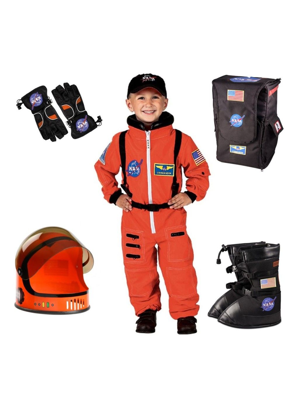Child/'s Orange Astronaut NASA Boys Costume