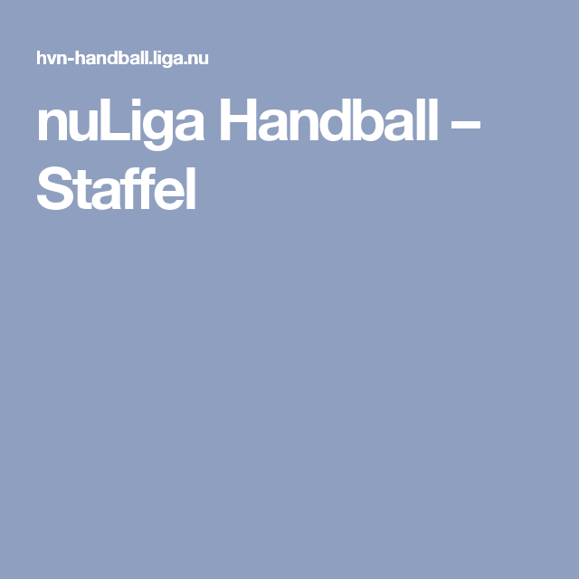 Nuliga Handball Hvn Nuliga Handball Hvn