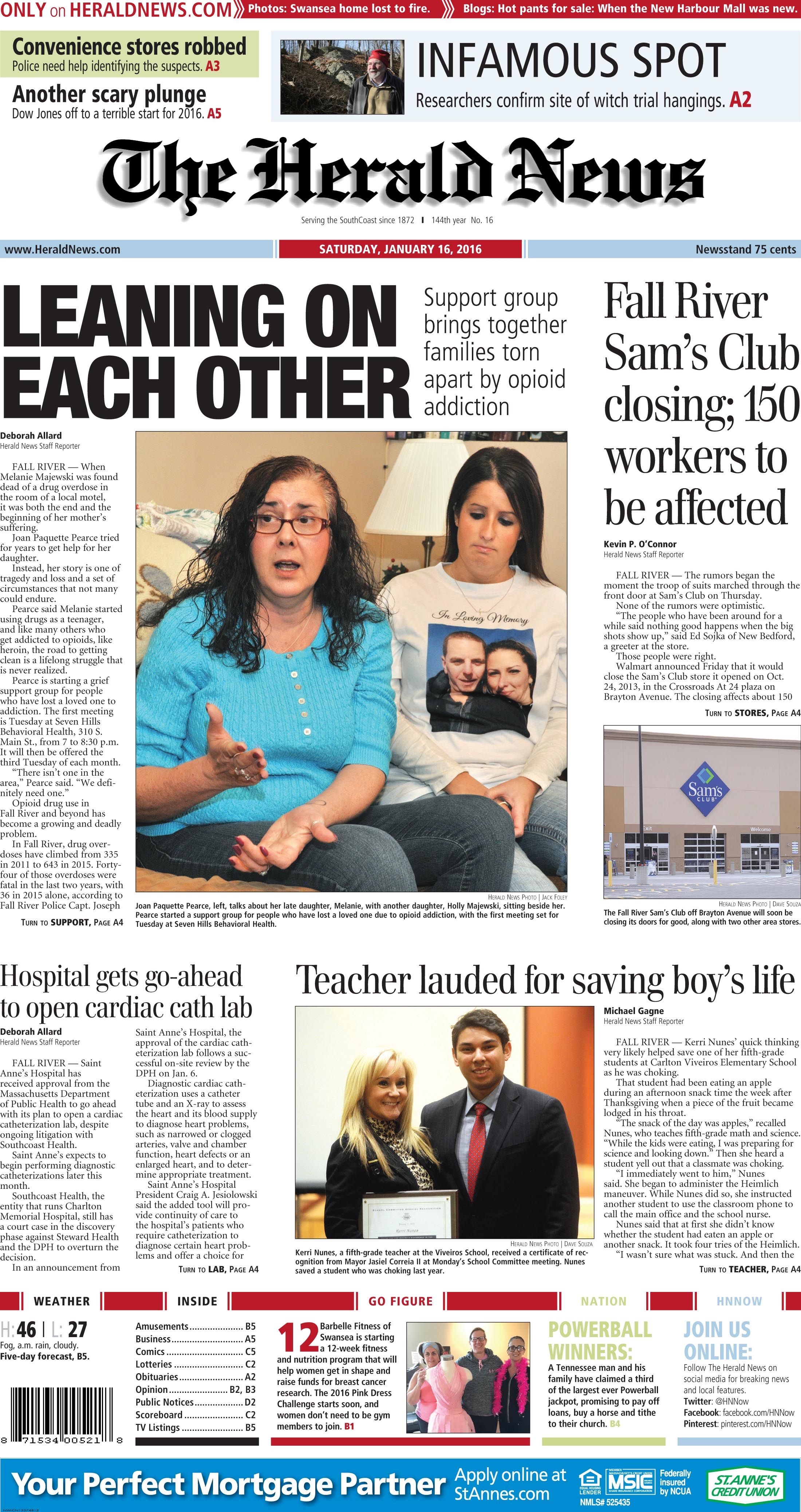 The front page of The Herald News for Saturday, Jan. 5, 205 The front page of The Herald News for Saturday, Jan. 5, 205
