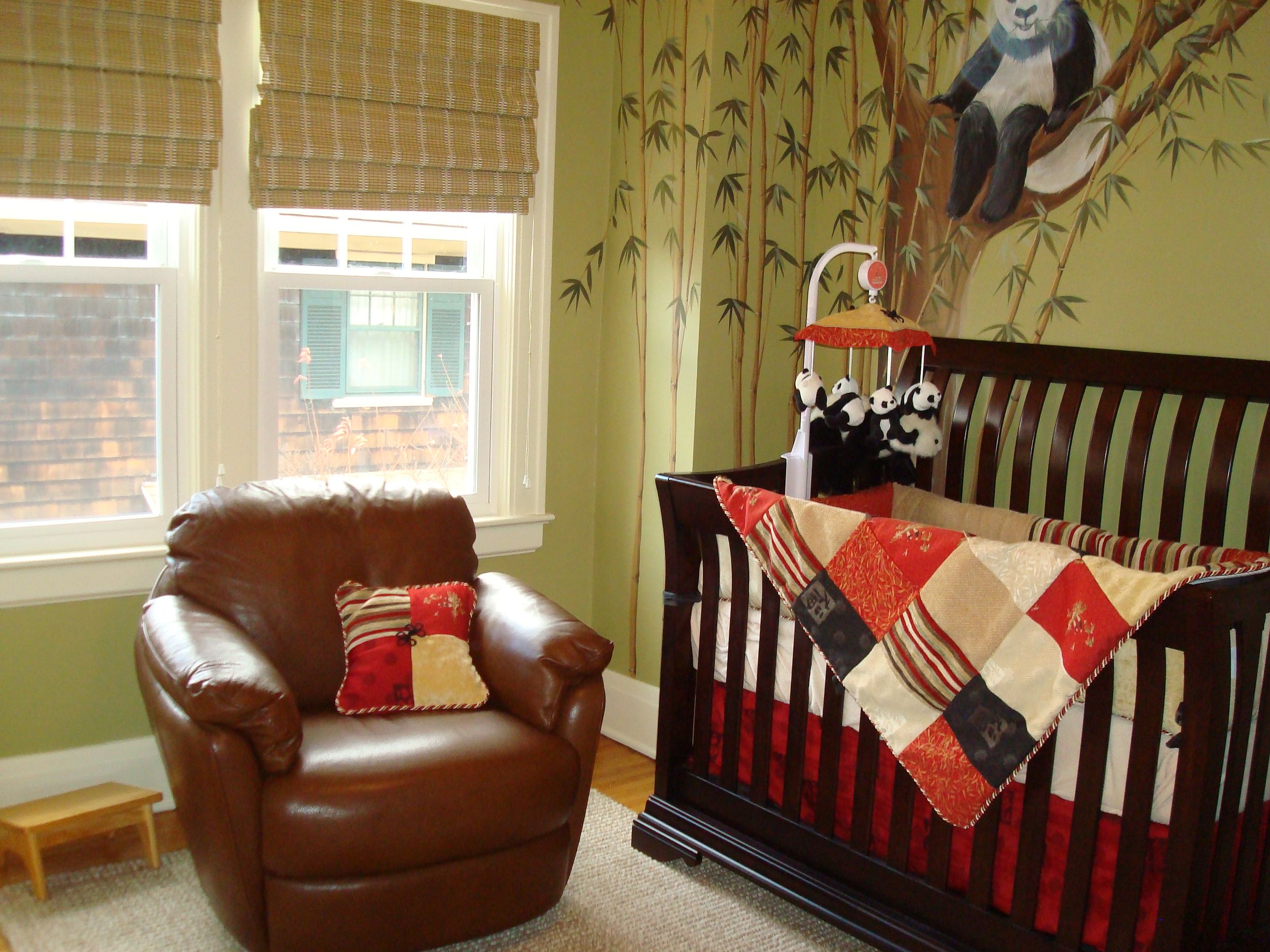 Asian Panda Bear Themed Nursery Hand Painted Bears And Bamboo Asian Panda Bear Themed Nursery Hand Painted Bears And Bamboo Grace This Sophisticated Rich Wood Tones Reds Soft Greens Make
