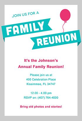 free printable family reunion flyers