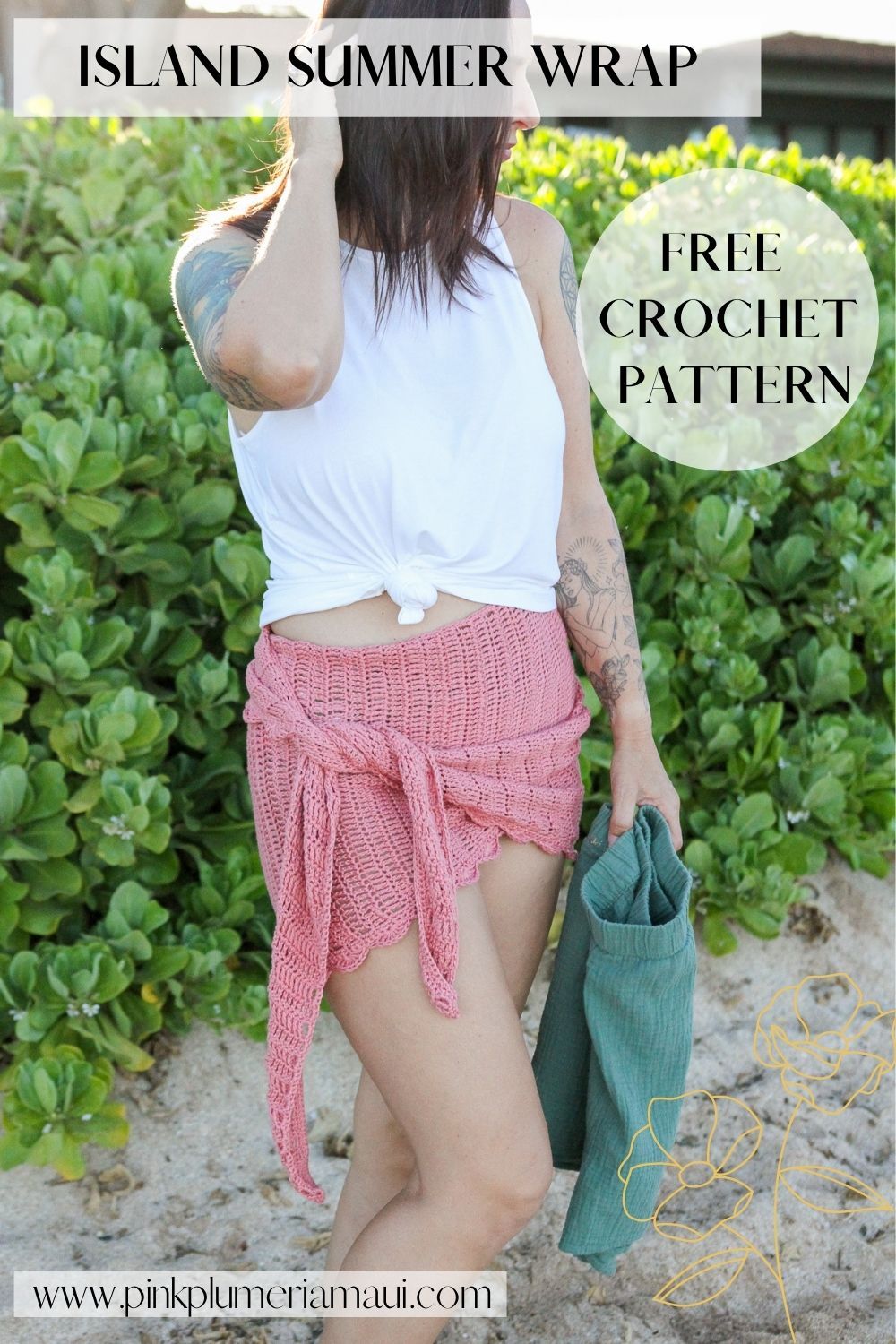 Island Summer Wrap can be worn as a scarf, shawl, or sarong | free crochet pattern | crochet shawl | crochet wrap | crochet scarf | crochet pattern | lion brand yarn | coboo yarn | crochet easy | crochet fun | crochet for beginners | modern crochet | trendy crochet | crochet fashion | crochet | crochet gift idea | crocheted scarf | crocheted shawl | crocheted wrap | crochet sarong | crocheted sarong | crochet modern | crochet trendy | everyday crochet | crochet pattern free | #crochet Crochet Shawls And Wraps, Crochet Wrap, Summer Crochet, Easy Crochet, Knit Crochet, Wrap Skirt Pattern Free, Knit Skirt Pattern, Crochet Thread Patterns, Free Crochet Pattern