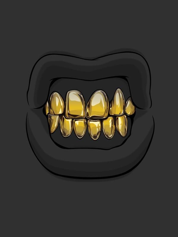 photo Cartoon Gold Teeth Drawing creative illustration art