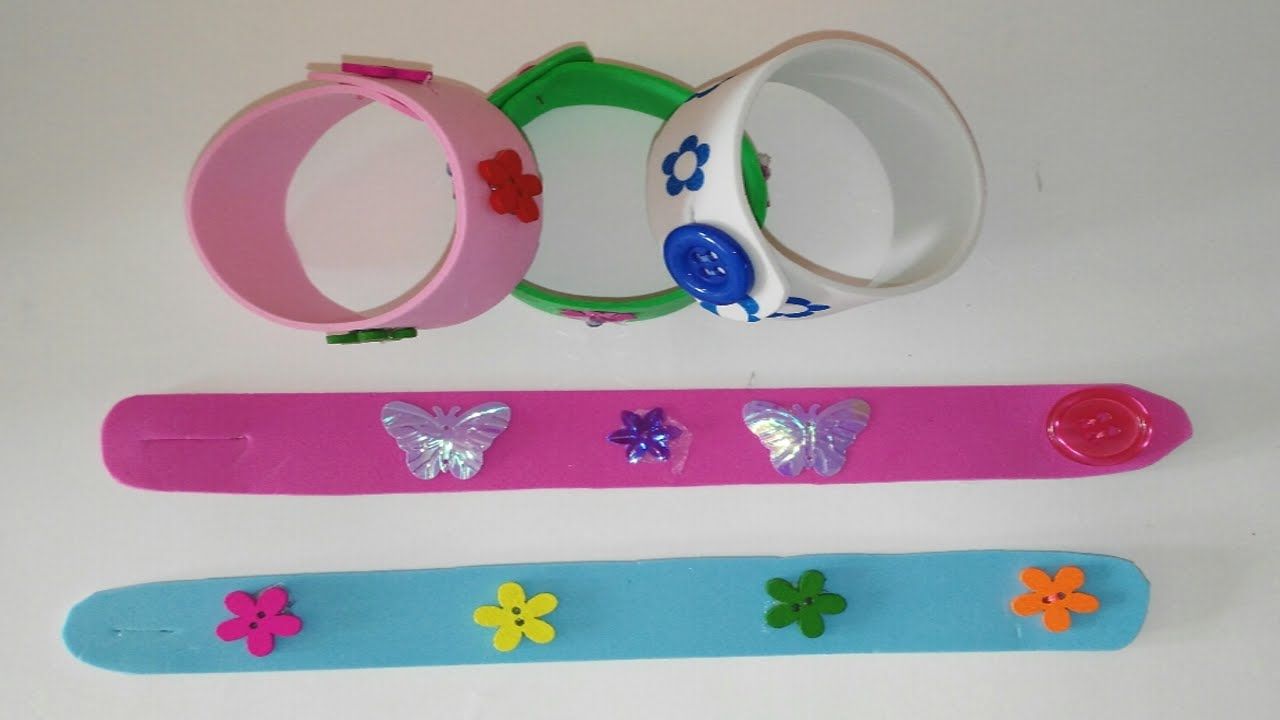 Pulseras De Goma Eva O Foamy Fáciles Manolidades Pulseras De Gomitas Artesanías De Niños Espuma Artesanal