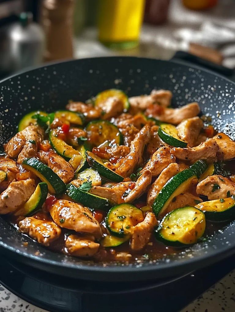 Sauté Poulet Courgettes Sauce Soja