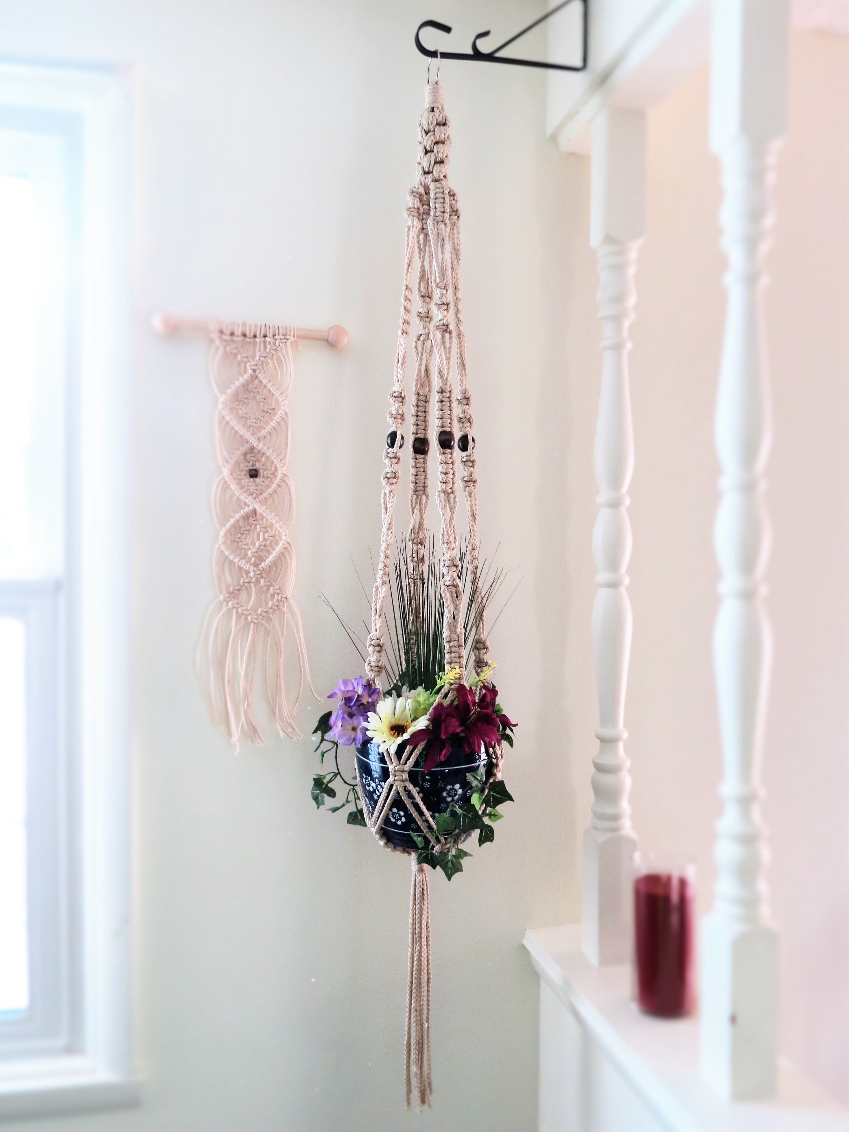 wedding pearl wedding gift wedding decor macrame plant decor Macrame Plant Hanger wedding accessories hanging plant