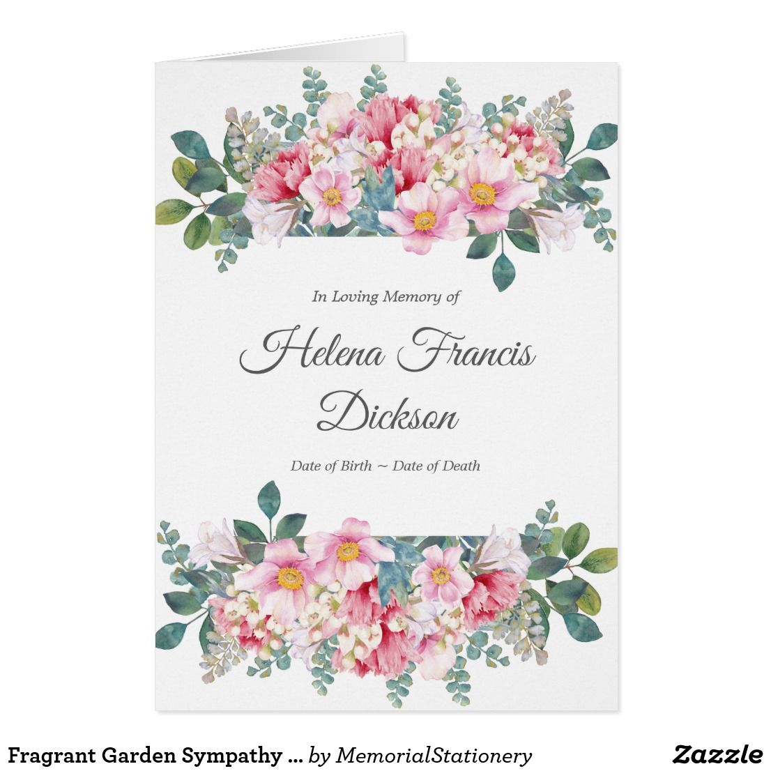 Funeral Thank You Cards Fragrant Garden 1 Zazzle Com With