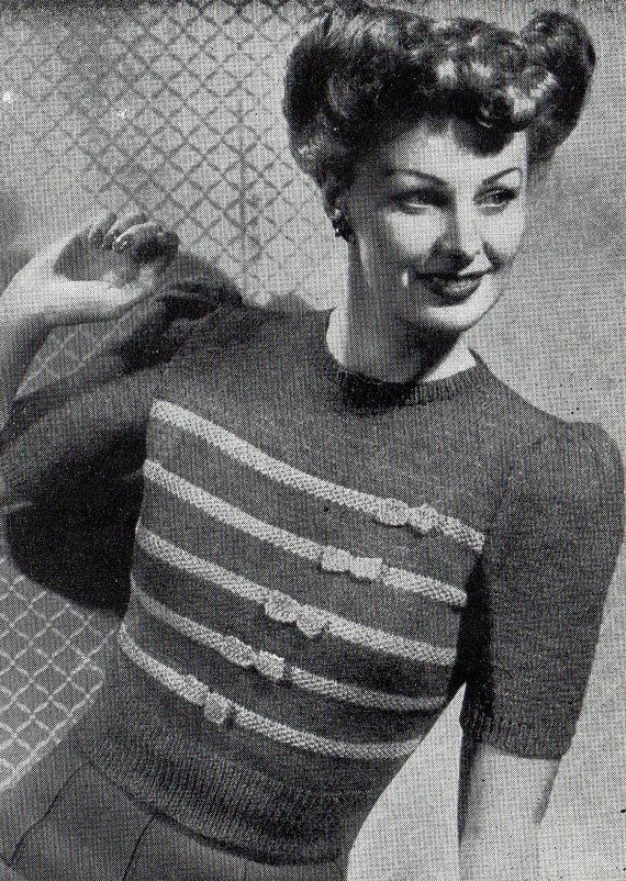1940/'s Wartime Sweater with Bows