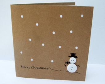 Weihnachtskarte-Weihnachtsbaum mit Button Baubles-Paper Handmade Greeting Card-Weihnachtskarte-Etsy UK