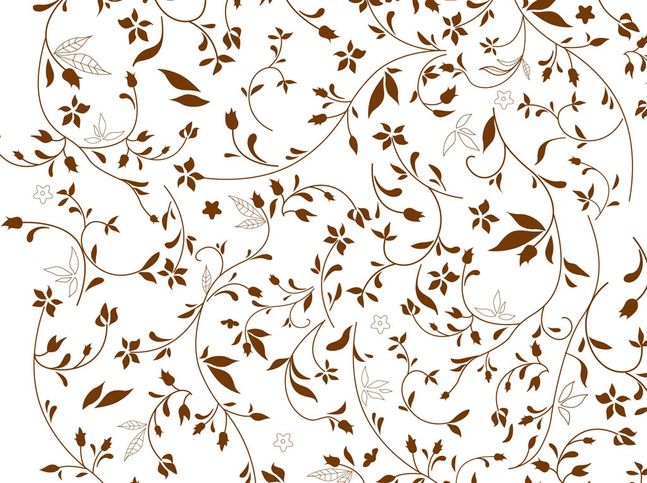 Brown Flowers Background Vintage Pattern Design Floral Pattern