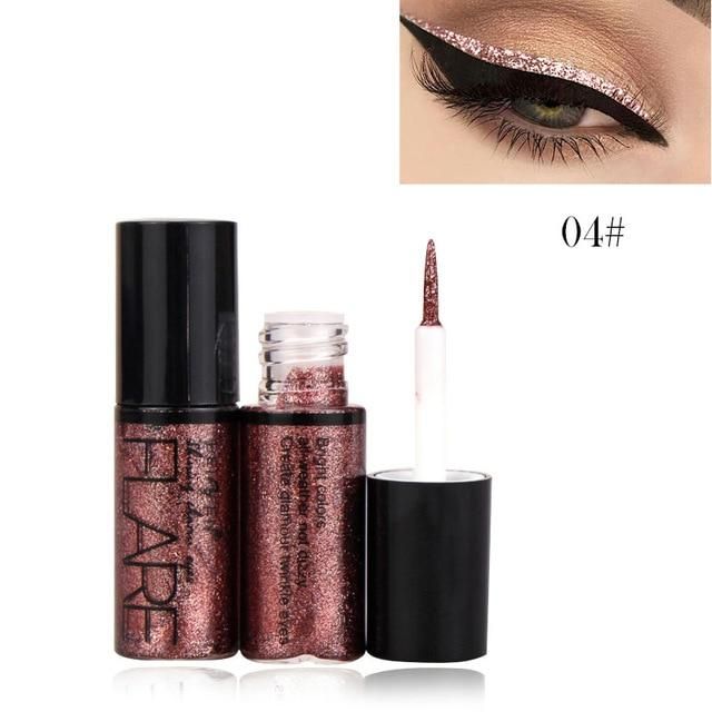 Professional New Shiny Eye Liners Cosmetics for Women Pigment Silver Rose Gold Color Liquid Glitter Eyeliner Cheap Makeup #glittereyeliner