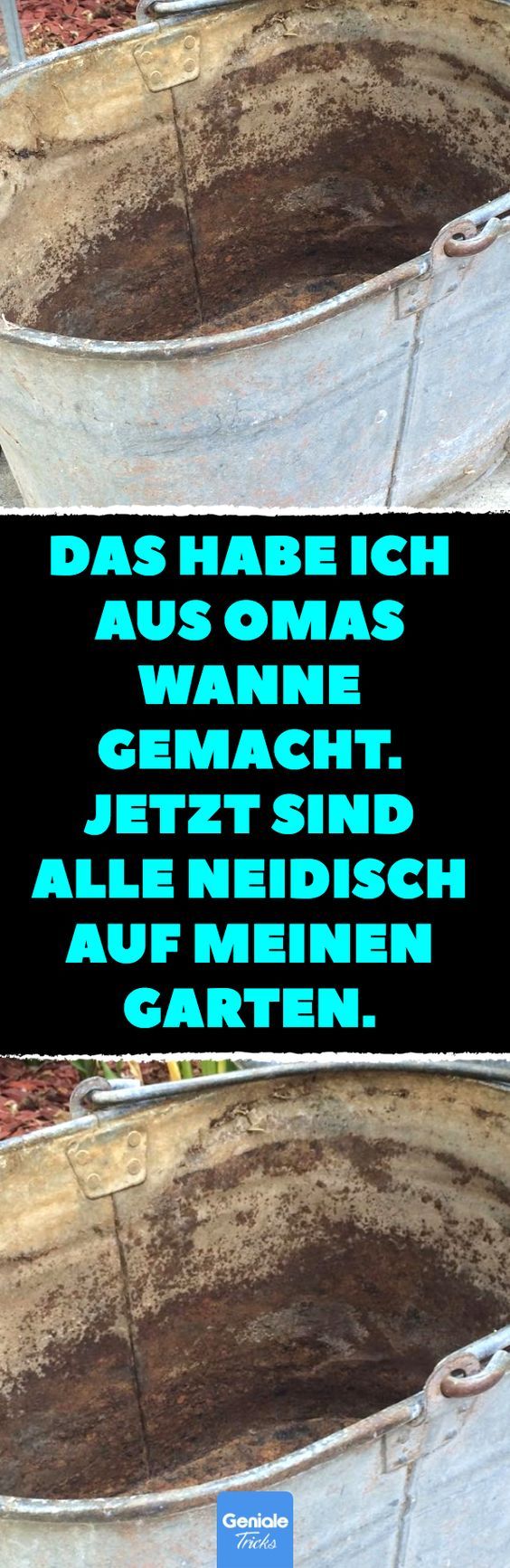 Das habe ich aus Omas Wanne gemacht. Jetzt sind alle neidisch auf meinen Garten. Für Gartengestaltung aus Zinkwanne Blumenkasten, Kerzenständer oder Gartenteich machen. #gartengestaltung #zinkwanne #blumenkasten #kerzenständer #gartenteich #betonblockgarten