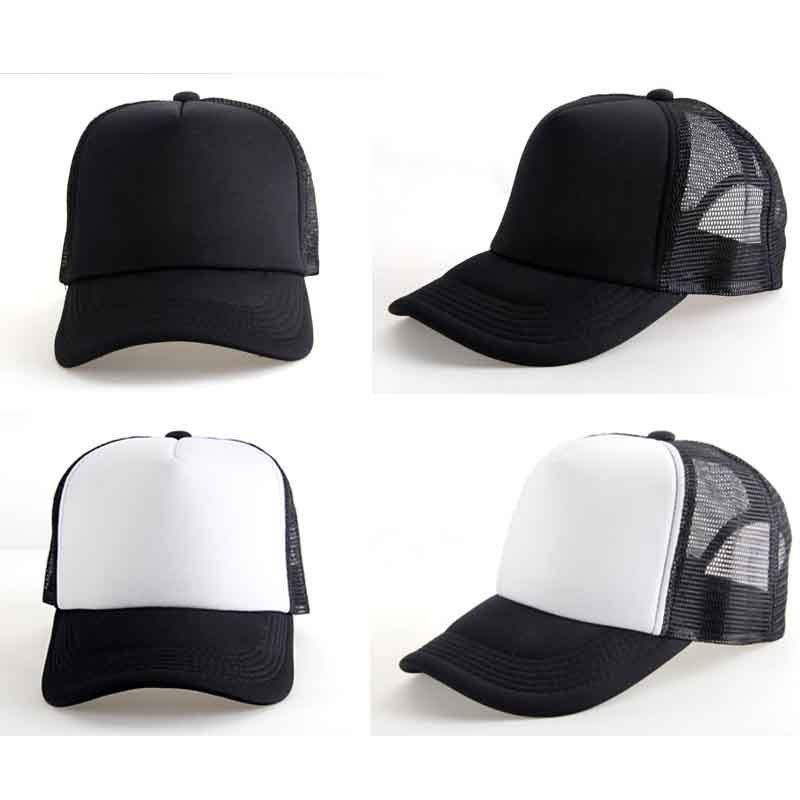 New High Quality Classic Plain White Trucker Mesh Snapback Cap hat