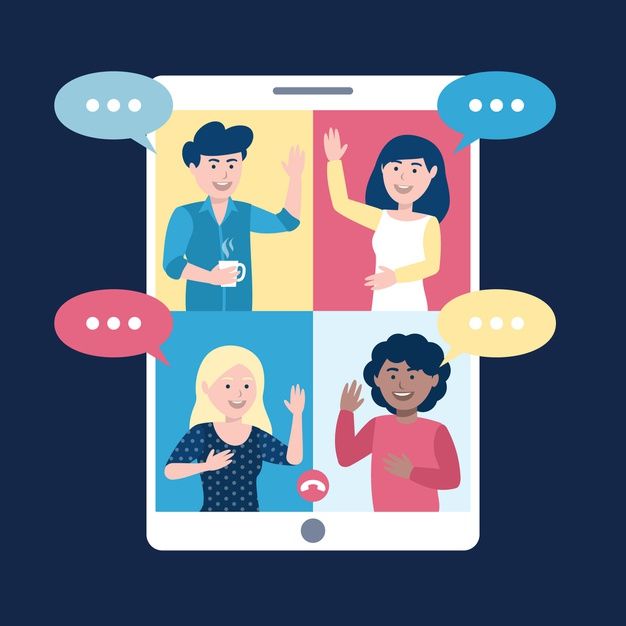 Video calling your friends on smartphone | Free Vector #Freepik #freevector #technology #phone #smartphone #friends Smartphones Design, Folders, Communication Icon, Video Chat, Design Digital, Blogging Quotes, Used Mobile Phones, Web Banner Design, School Posters