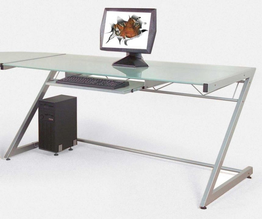 Glass Top Desks With Drawers Diy Corner Desk Ideas Home Office Furniture Desk Contemporary Computer Desk Computer Desk Design