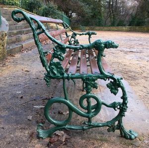 art nouveau style bench in avenham park preston uk by thelma tofani