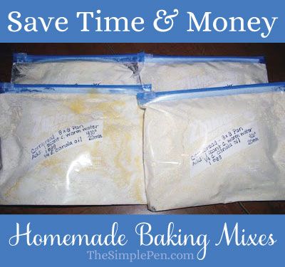Save Time & Money with Homemade Baking Mixes {Cornbread Recipe} || TheSimplePen.com Spice Recipes, Diy Food Recipes, Food Hacks, Homemade Recipes, Cooking Recipes, Diy Homemade, Homemade Dry Mixes, Homemade Seasonings, Breads
