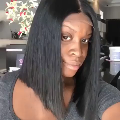180% Blunt Short Cut Bob Wig Straight Color 1B 180% Blunt Short Cut Bob Wig Straight Color 1B