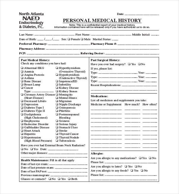 28 patient medical history form template in 2020 with 5k registration form template word