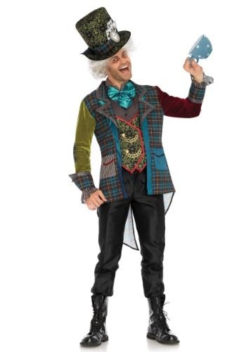 LICENSED ADULT MENS ALICE IN WONDERLAND DELUXE MAD HATTER HALLOWEEN COSTUME