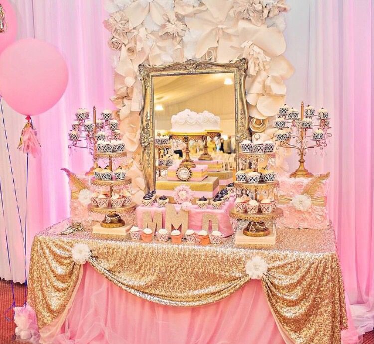 Pink and gold sequin birthday table set up | October 26 | Pinterest ... Pink and gold sequin birthday table set up | October 26 | Pinterest ...