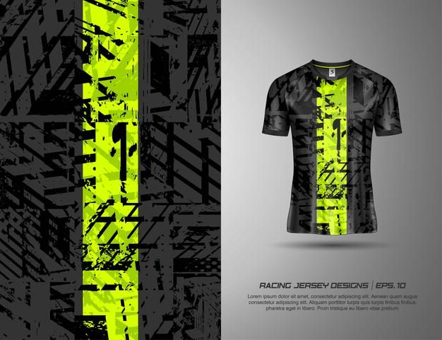 Tshirt sports design for racing, jersey,... | Premium Vector #Freepik #vector #pattern #abstract #texture #geometric Sport Shirt Design, Sports Jersey Design, New T Shirt Design, Jersey Designs, Football Shirt Designs, Football Design, Football Kits, Grunge Textures, Soccer Jersey