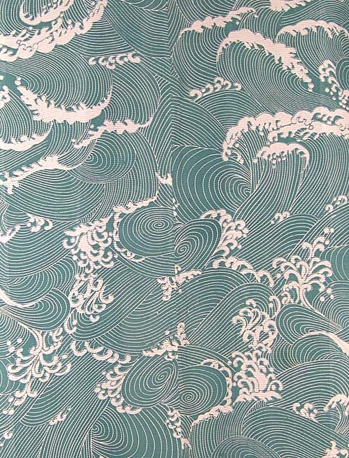 RARE KATAZOME RO SILK KIMONO FOR SUMMER WAVE DESIGN Art Designs