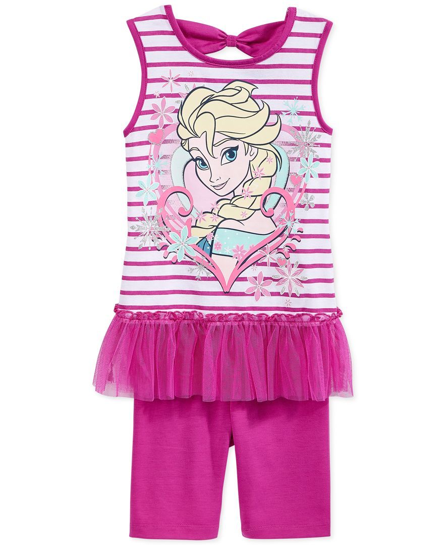 Disney Frozen Little Girls 2 Piece Bike Shorts Set