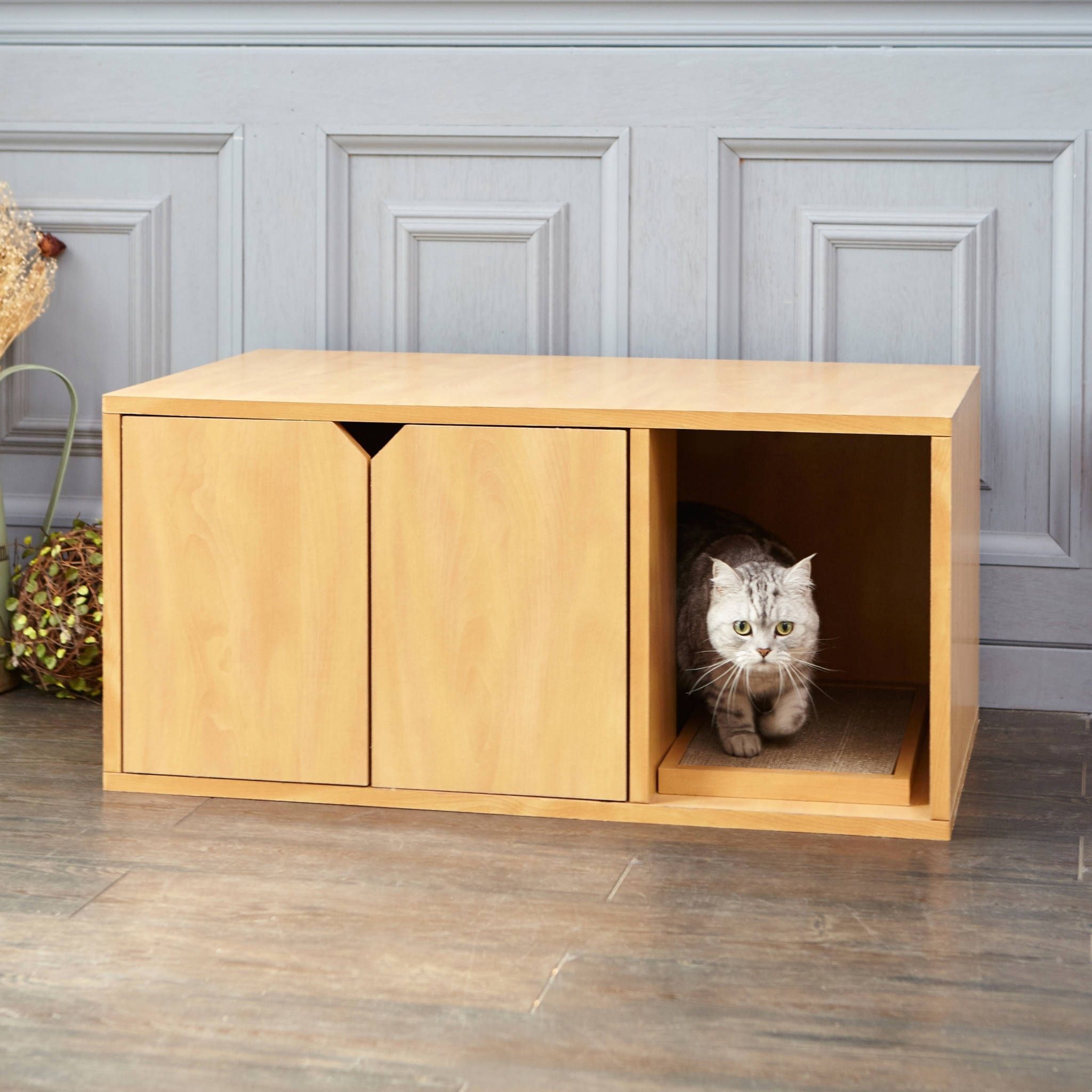 Way Basics Eco Modern Cat Litter Box Furniture Natural Lifetime Way Basics Eco Modern Cat Litter Box Furniture Natural Lifetime Guarantee Embly Required Tan