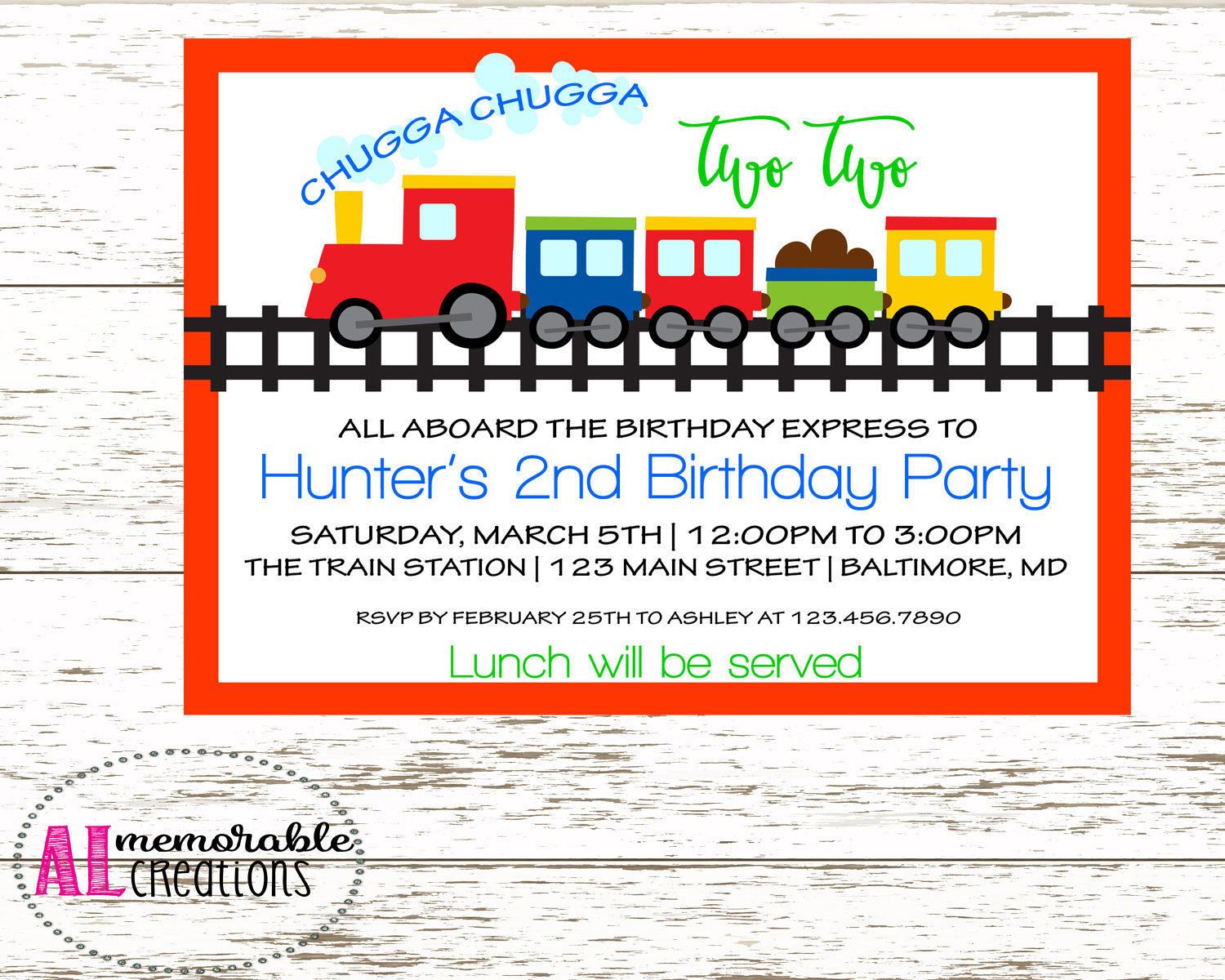 8 All Aboard Invitations /& Envelopes Boys Trains Birthday Party Supplies Invites