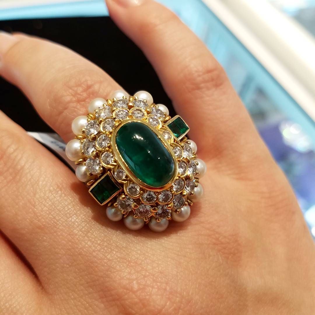 Beautiful Victorian Antique Emerald And Seed Pearl Ring 14k 295 00 Via Etsy Antique Jewelry Antique Rings Vintage Jewelry
