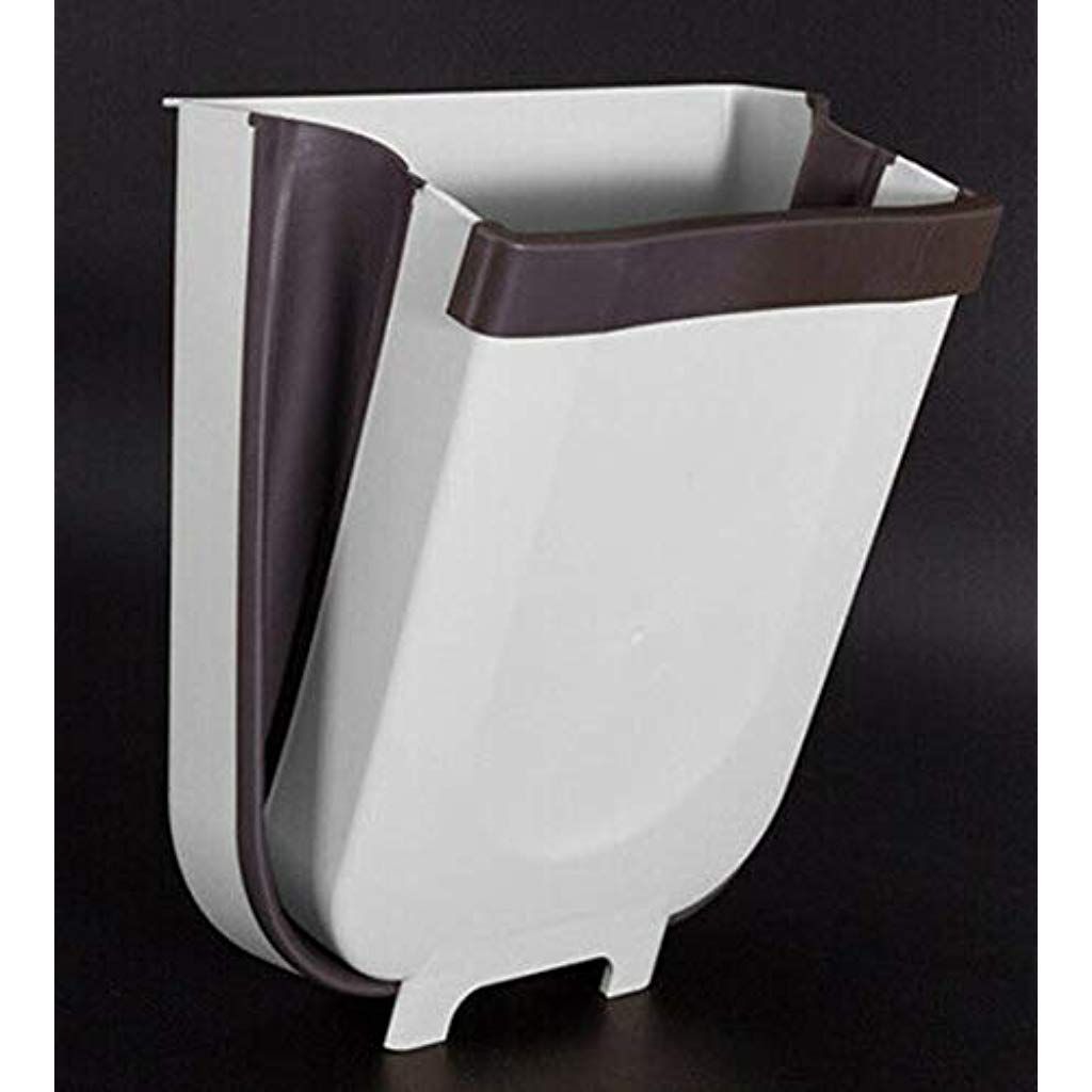 Home Kitchen Cabinet Door Hanging Trashcan Toilet Folding Wall Mounted Waste Bin