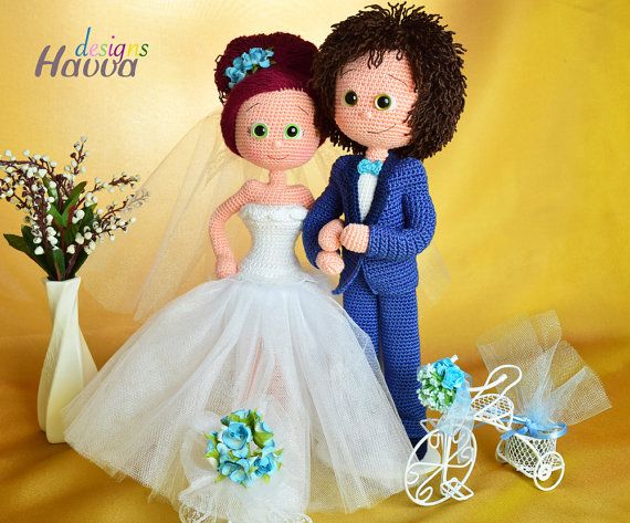 Boda Novia /& Novio Muñecas Tejer patrón