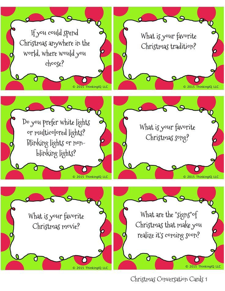 Pin upon Xmas Video games Functions picture relating to Printable Conversation Cards identified as Pin upon Xmas Video games Functions